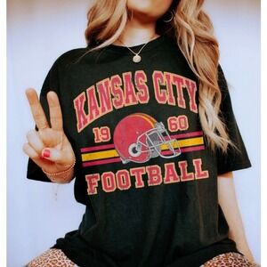 Kansas City Football Shirt Retro Bootleg Style KC Chiefs Fan Tee